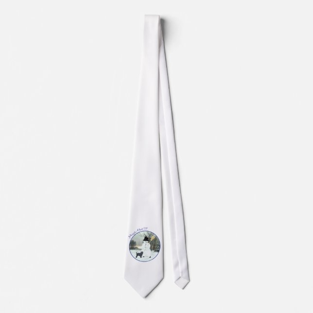 Affenpinscher and Snowman Tie (Front)