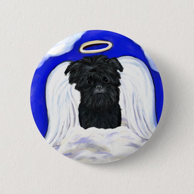 Affenpinscher Angel 6 Cm Round Badge (Front)
