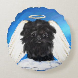 Affenpinscher Angel Round Cushion