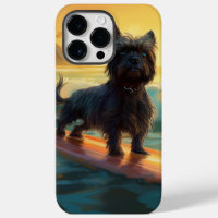 Affenpinscher Beach Surfing Painting