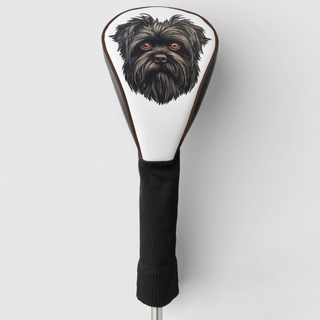 Affenpinscher Black Dog Golf Head Cover (Front)
