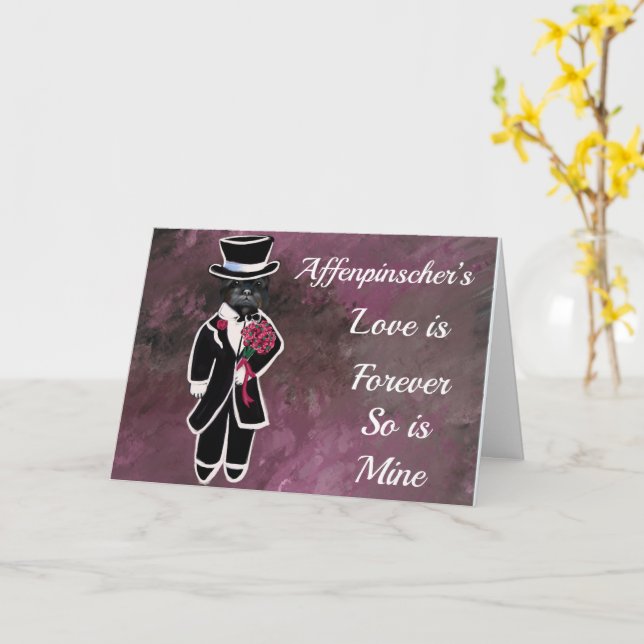 AFFENPINSCHER  CARD (Yellow Flower)