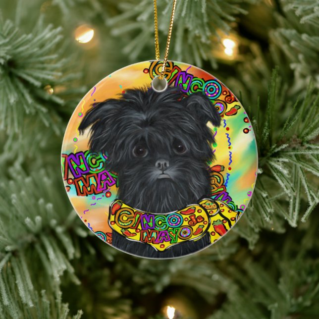 Affenpinscher Ceramic Tree Decoration (Tree)