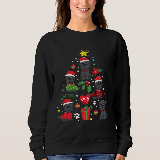 Affenpinscher Christmas Dog Tree Sweatshirt (Front)