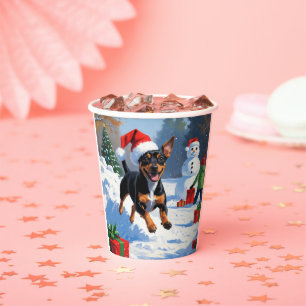 Affenpinscher Christmas Festive Snow Scene Paper Cups