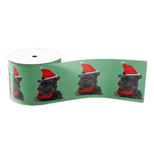Affenpinscher Christmas Grosgrain Ribbon