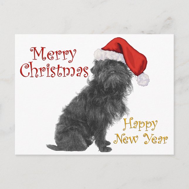 Affenpinscher Christmas Holiday Postcard (Front)