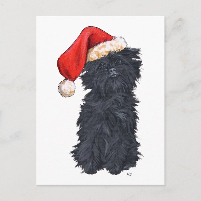 Affenpinscher Christmas Holiday Postcard (Front)