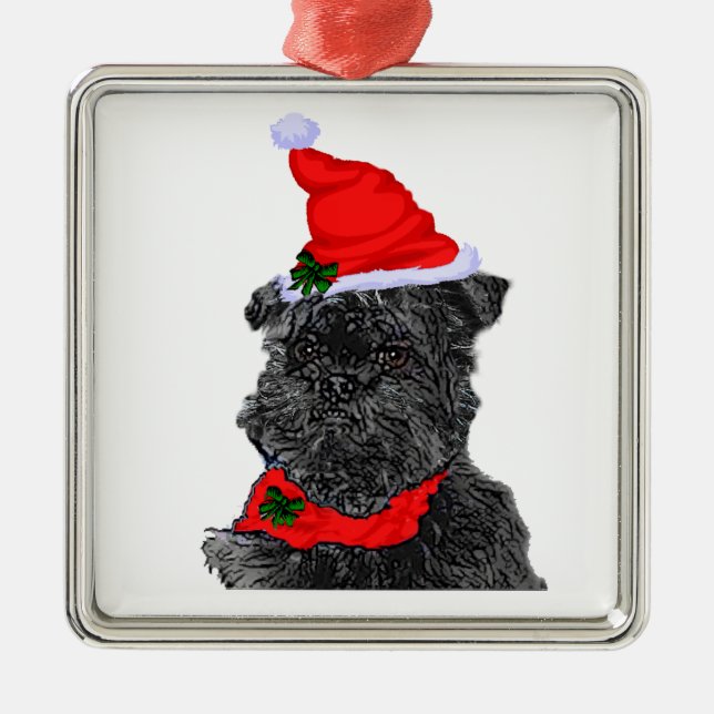 Affenpinscher Christmas Metal Tree Decoration (Front)
