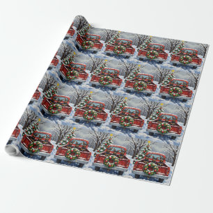 Affenpinscher Christmas Red Truck Holiday Wrapping Paper