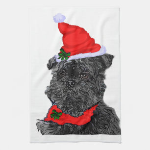 Affenpinscher Christmas Tea Towel