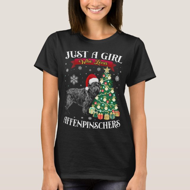 Affenpinscher Christmas Tree Affenpinscher Santa H T-Shirt (Front)