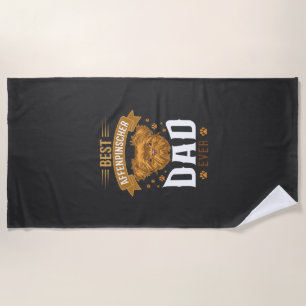 Affenpinscher Dad Ever Dog Face Paw Prints Beach Towel