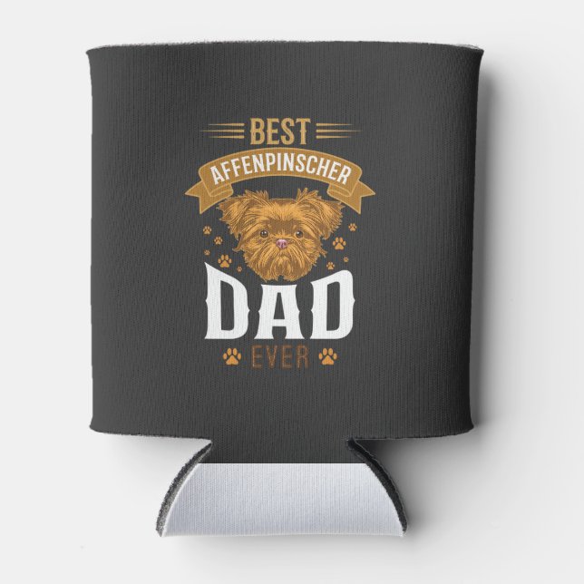 Affenpinscher Dad Ever Dog Face Paw Prints Can Cooler (Front)