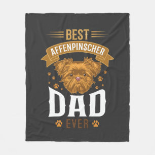Affenpinscher Dad Ever Dog Face Paw Prints Fleece Blanket