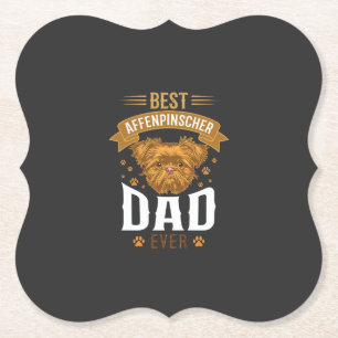Affenpinscher Dad Ever Dog Face Paw Prints Paper Coaster