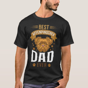 Affenpinscher Dad Ever Dog Face Paw Prints T-Shirt