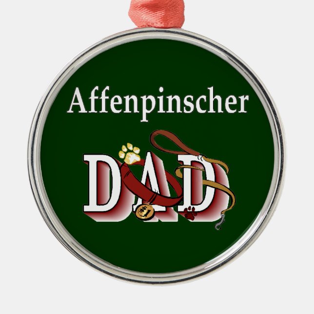 Affenpinscher Dad Metal Tree Decoration (Front)