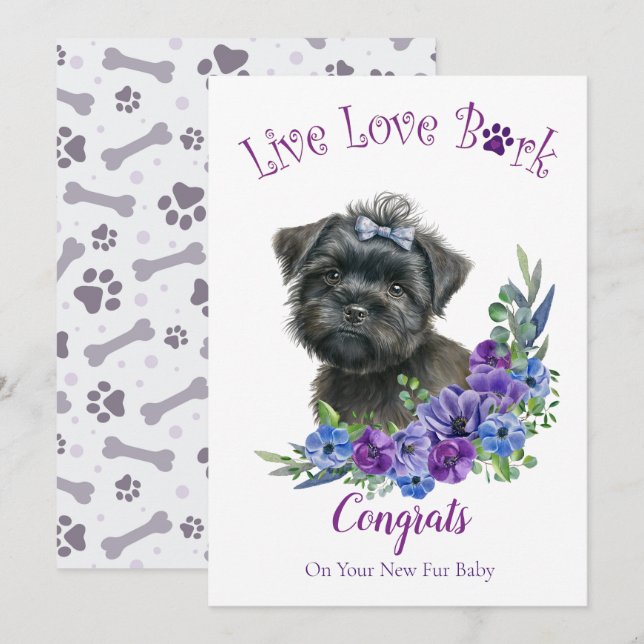 Affenpinscher Dog Adoption, Gotcha Day Card (Front/Back)