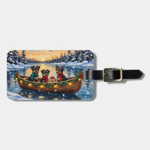 Affenpinscher Dog Christmas Boat Holiday Luggage Tag