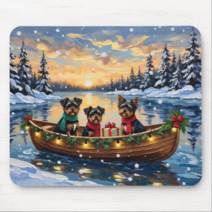 Affenpinscher Dog Christmas Boat Holiday Mouse Pad