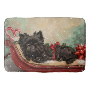 Affenpinscher Dog Christmas Festive Bath Mat