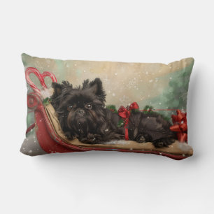 Affenpinscher Dog Christmas Festive Lumbar Cushion