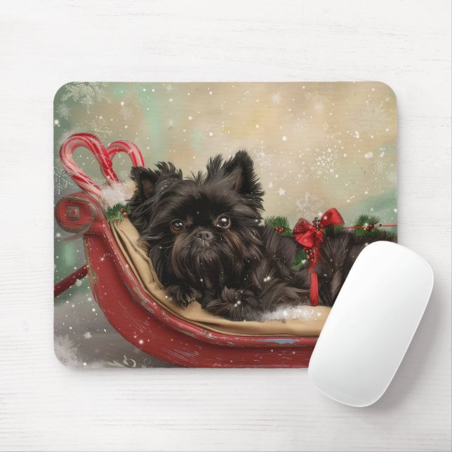 Affenpinscher Dog Christmas Festive Mouse Pad (With Mouse)
