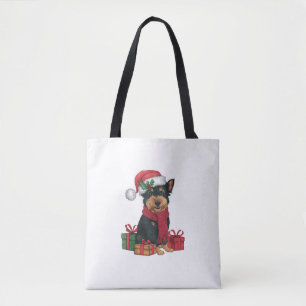 Affenpinscher Dog Christmas Outfits Santa Hat Dog Tote Bag