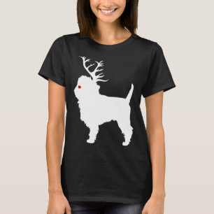 Affenpinscher Dog Christmas Reindeer Antlers Xm T-Shirt