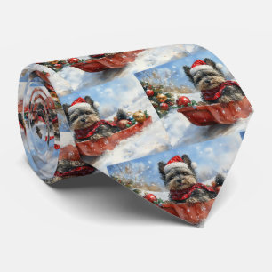 Affenpinscher Dog in Sledge Let it Snow Christmas Tie