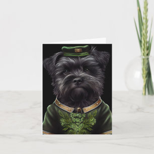 Affenpinscher dog in St. Patrick's Day Dress Card