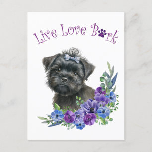 Affenpinscher Dog Mum Floral Postcard