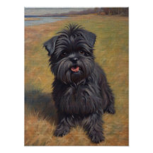 Affenpinscher Dog Oil Painting Portrait