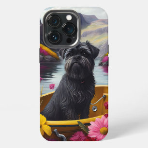 Affenpinscher Dog on a Paddle: A Scenic Adventure  iPhone 13 Pro Case