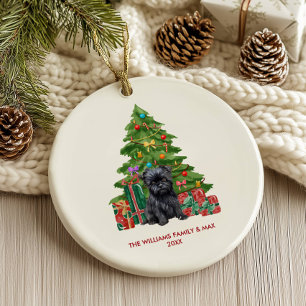 Affenpinscher Dog Personalised Christmas Ceramic Tree Decoration