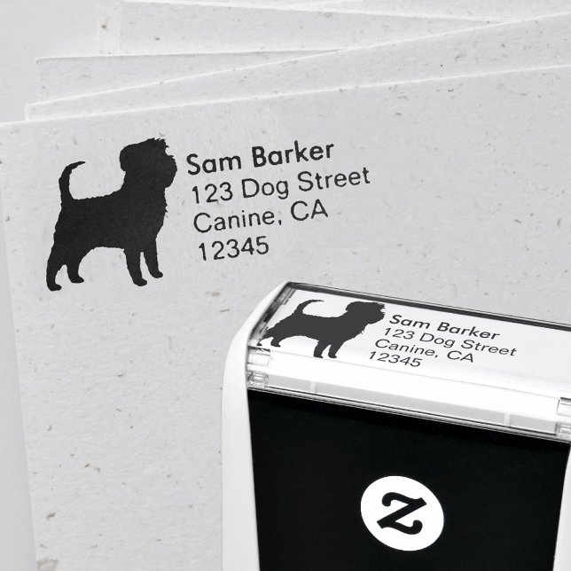 Affenpinscher Dog Silhouette Return Address Self-inking Stamp (Creator Uploaded)