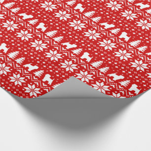Affenpinscher Dog Silhouettes Christmas Pattern Wrapping Paper