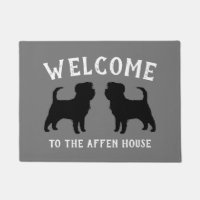 Affenpinscher Dog Silhouettes Custom Welcome Mat