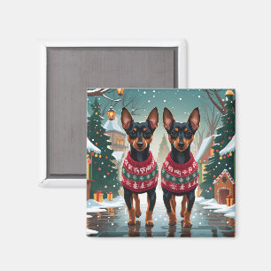 Affenpinscher Dogs Christmas Snow Holiday Magnet