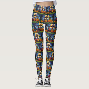 Affenpinscher Dogs Pumpkin Halloween Funny Leggings