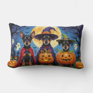 Affenpinscher Dogs Pumpkin Halloween Funny Lumbar Cushion