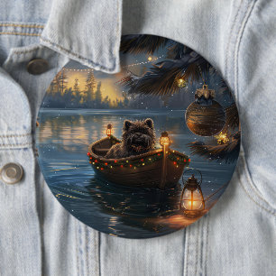 Affenpinscher Festive Christmas Voyage 6 Cm Round Badge