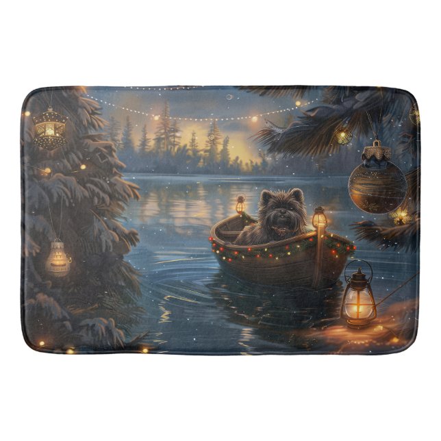 Affenpinscher Festive Christmas Voyage Bath Mat (Front)