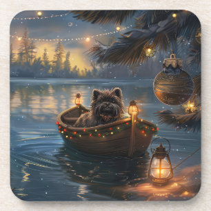 Affenpinscher Festive Christmas Voyage Coaster
