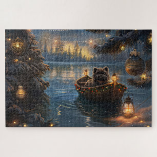 Affenpinscher Festive Christmas Voyage Jigsaw Puzzle