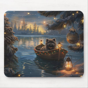 Affenpinscher Festive Christmas Voyage Mouse Pad