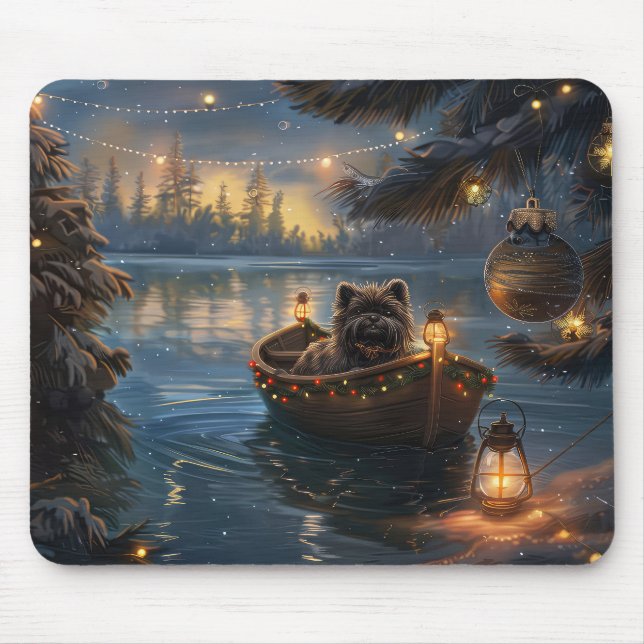 Affenpinscher Festive Christmas Voyage Mouse Pad (Front)