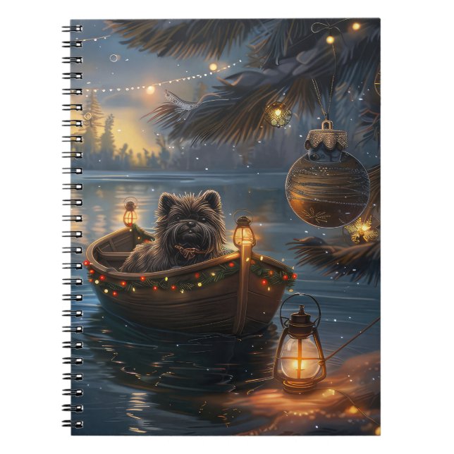 Affenpinscher Festive Christmas Voyage Notebook (Front)