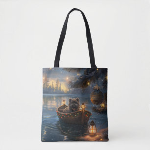 Affenpinscher Festive Christmas Voyage Tote Bag